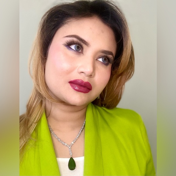 Fashion Y2K Green Crystal and Diamonds Necklace Set, for Partywear Formal Dress - Picture 4 of 6